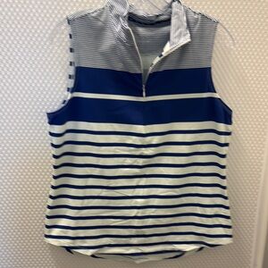 Tommy Bahama Gray and Silver Fitted Tank Top with Zipper